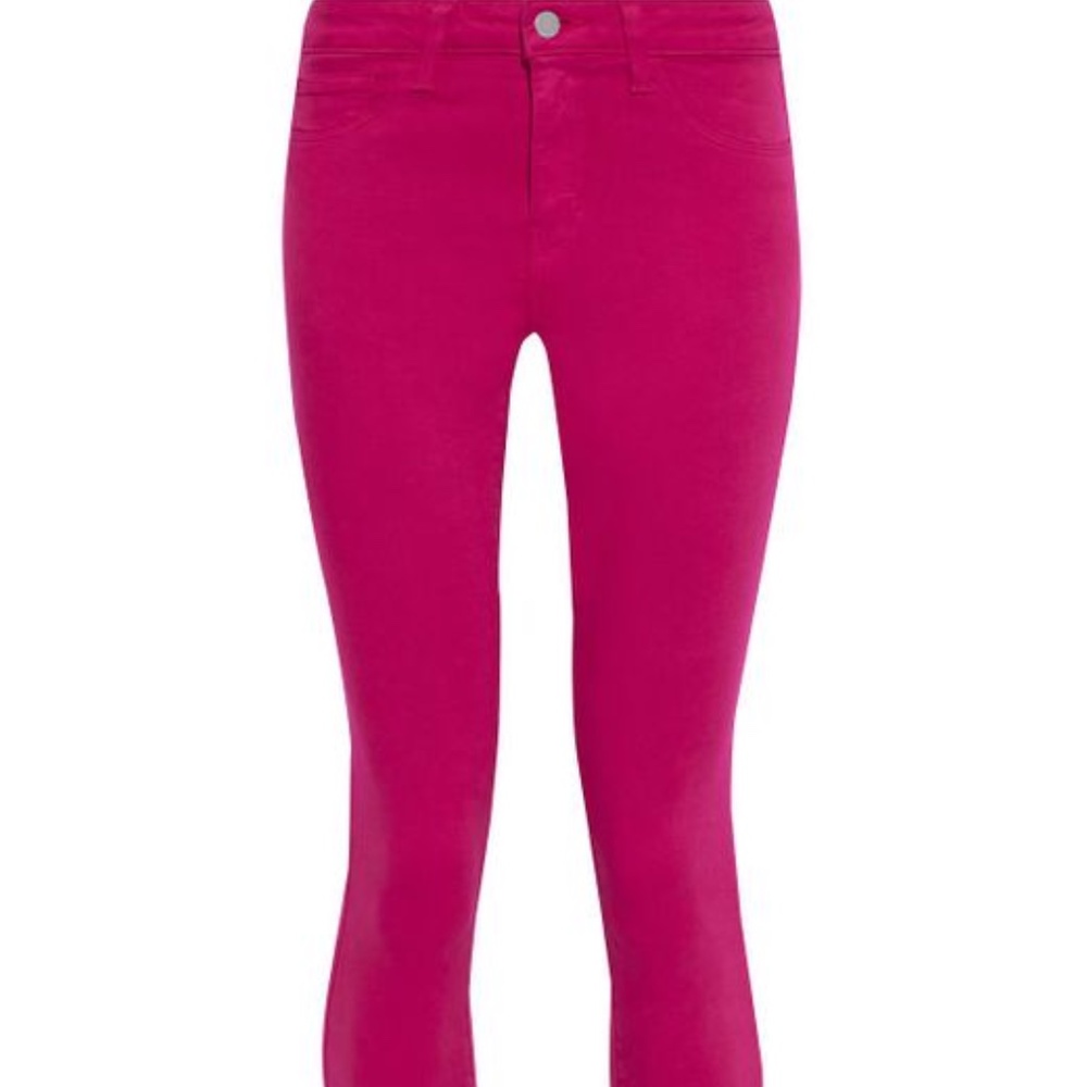 L'AGENCE Margot cropped high-rise skinny jeans in Pink / Magenta